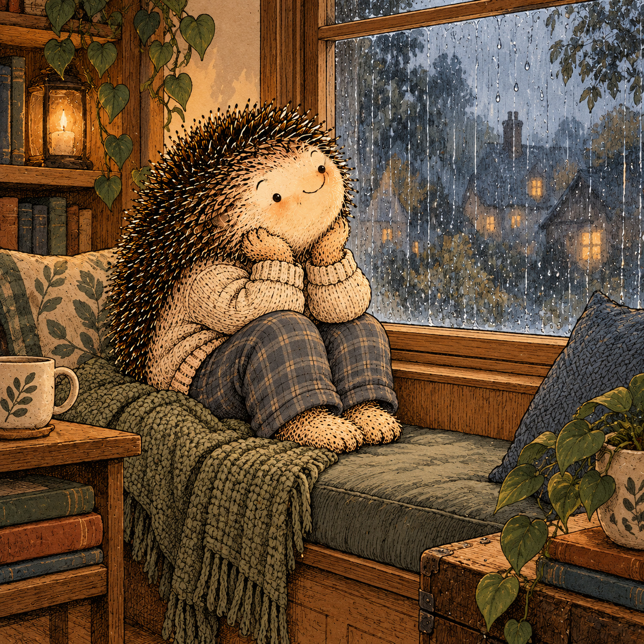 A gentle cream-faced, spiky-furred woodland companion exploring Day 141: You Don't Need to Fix Every Emotion