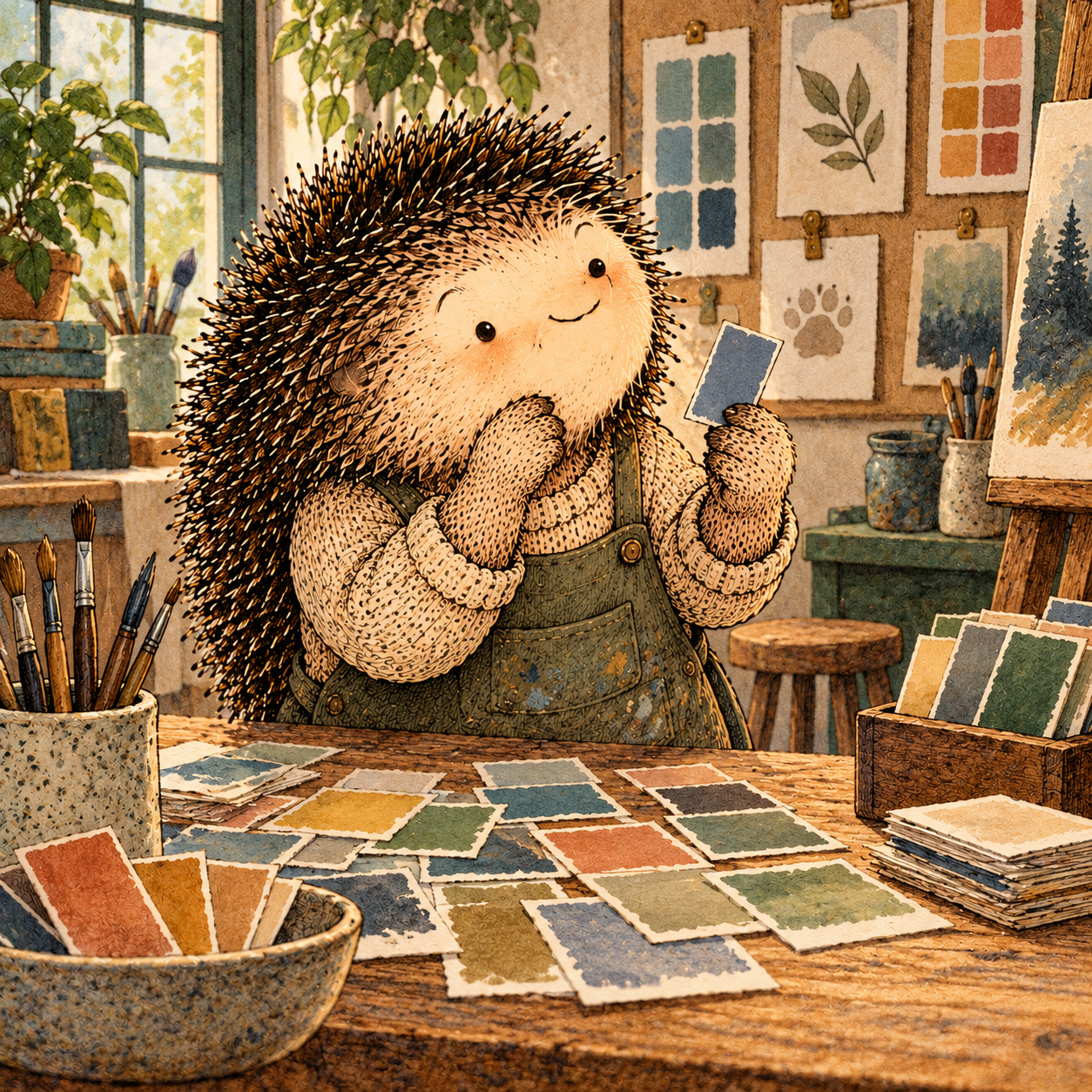 A gentle cream-faced, spiky-furred woodland companion exploring Day 122: Name It More Precisely