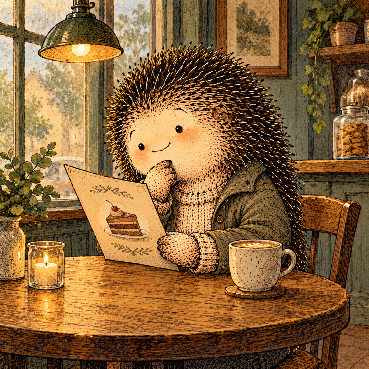 A gentle cream-faced, spiky-furred woodland companion exploring Day 218: The Return of “Maybe I Could”