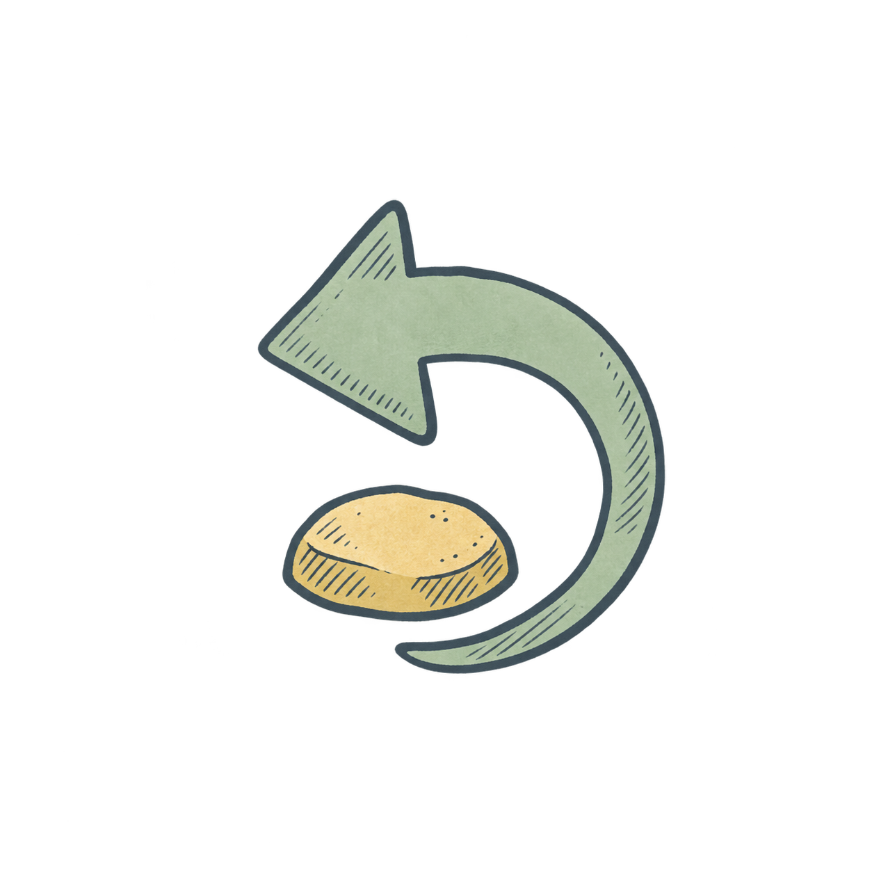 Illustrated icon: returning after a setback