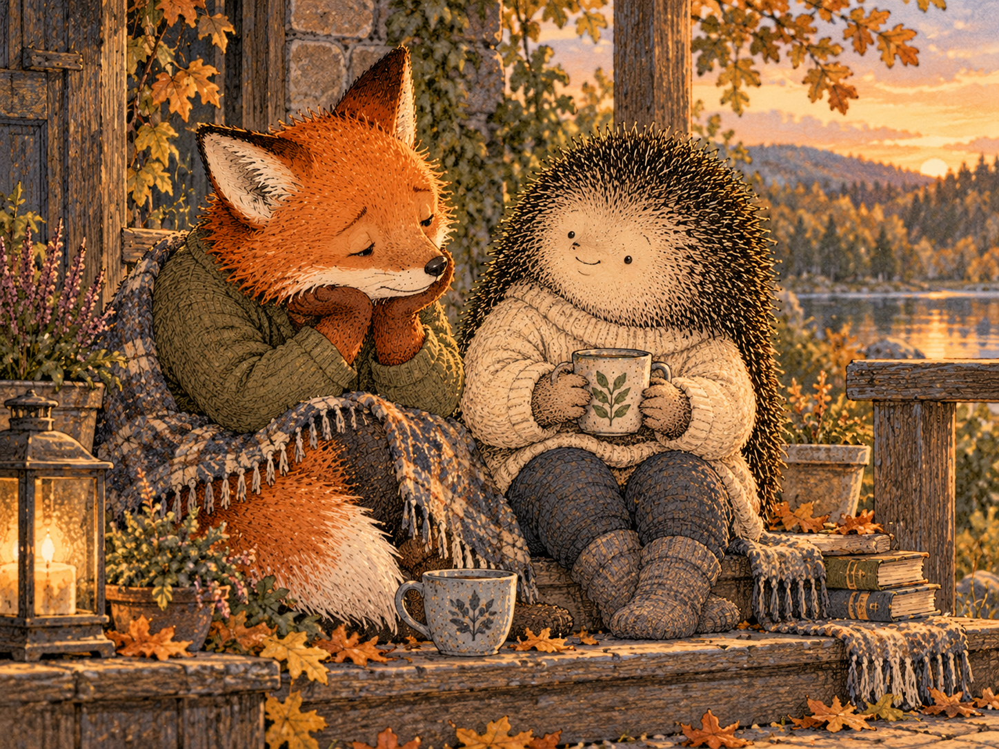 Day 208: Empathy Without Obligation Lets You Care About Their Loss Without Sacrificing the Change. Woodland hedgehog illustration.