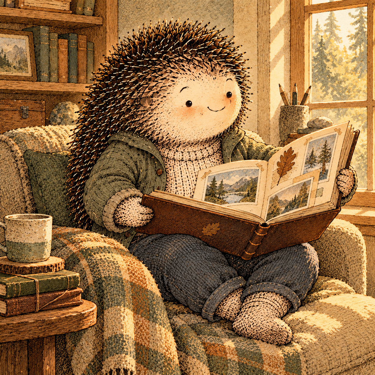 A gentle cream-faced, spiky-furred woodland companion exploring Day 180: Your Six-Month Report