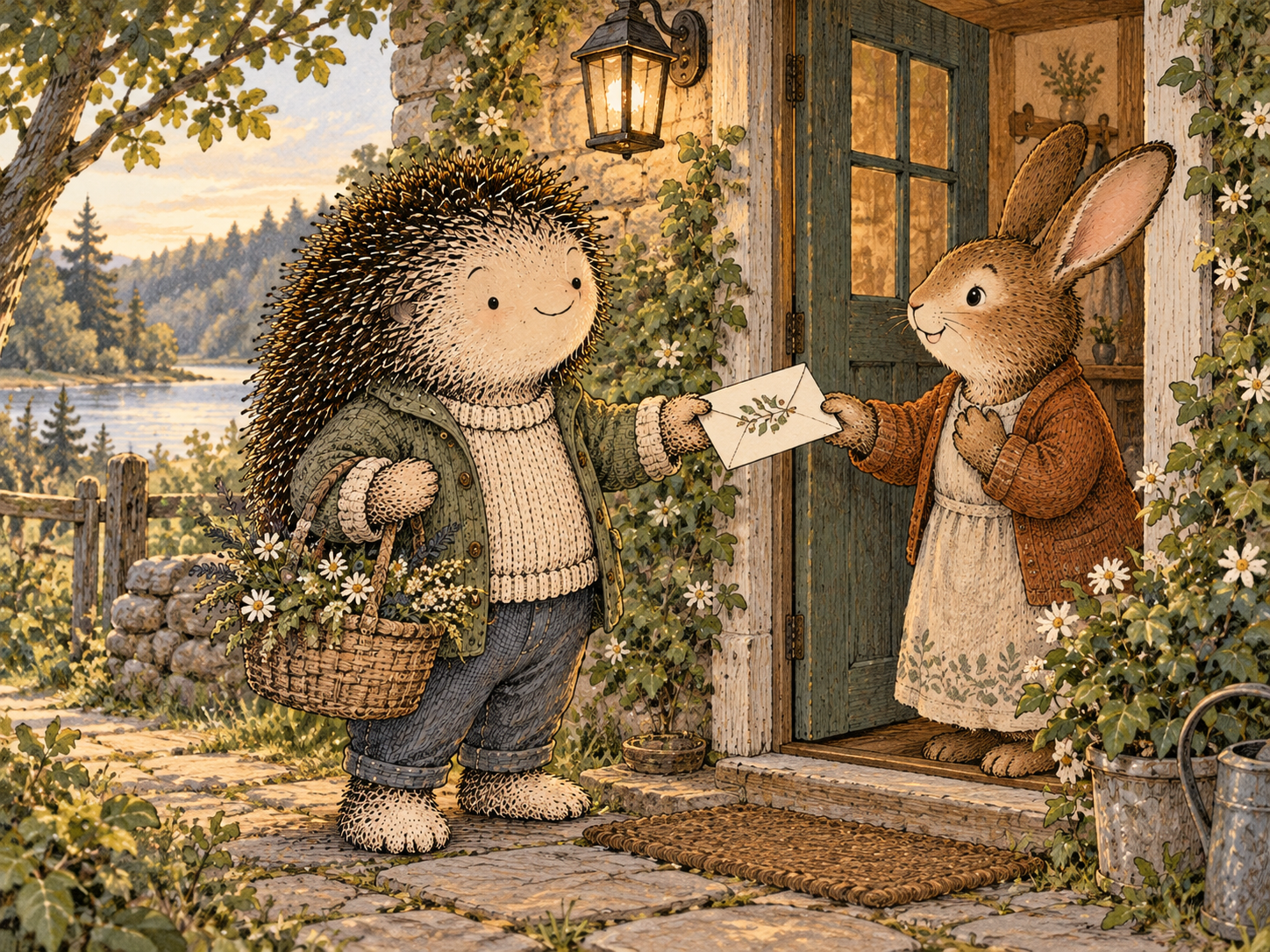 Day 279: Making Invitations Gives You More Agency Over Your Social Life Without Requiring You to Control the Answer. Woodland hedgehog illustration.