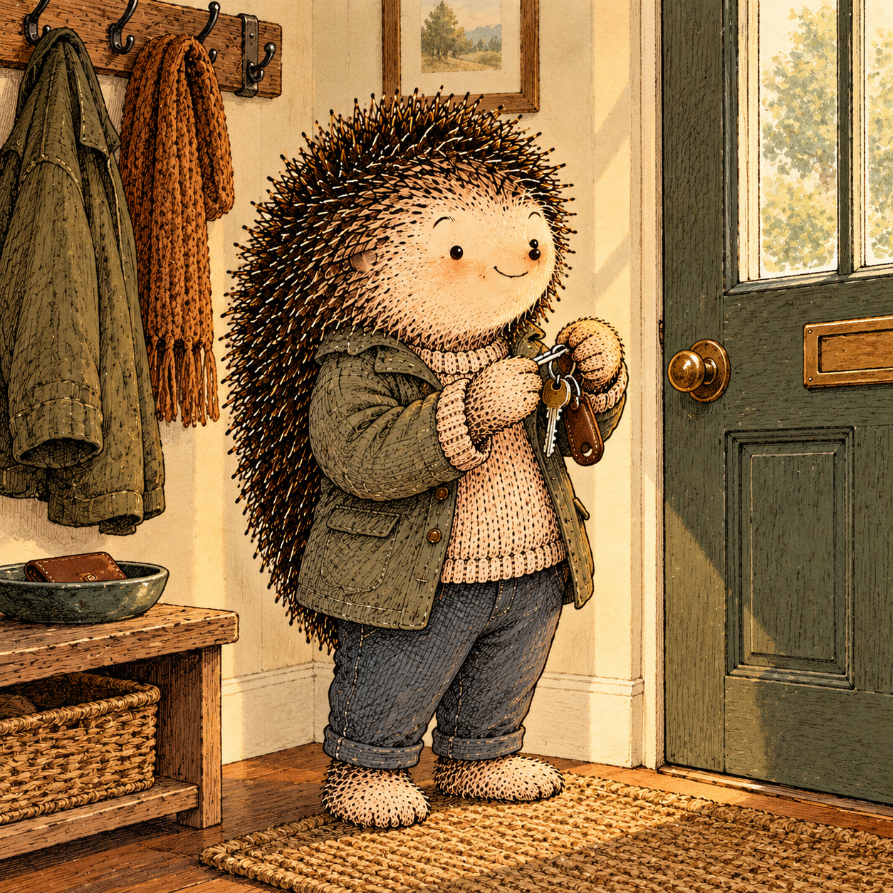 A gentle cream-faced, spiky-furred woodland companion exploring Day 233: Protect the Life That's Working