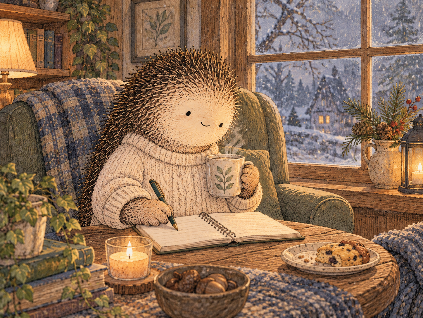Day 191: Adjustable Support Lets You Respond to a Harder Season Before the Harder Season Becomes a Crisis. Woodland hedgehog illustration.