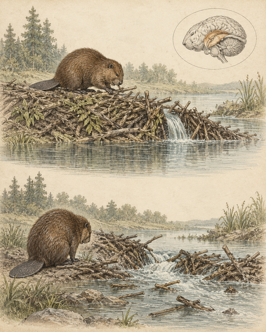 Vintage CWOB scientific illustration for What If You Slip a Year From Now?