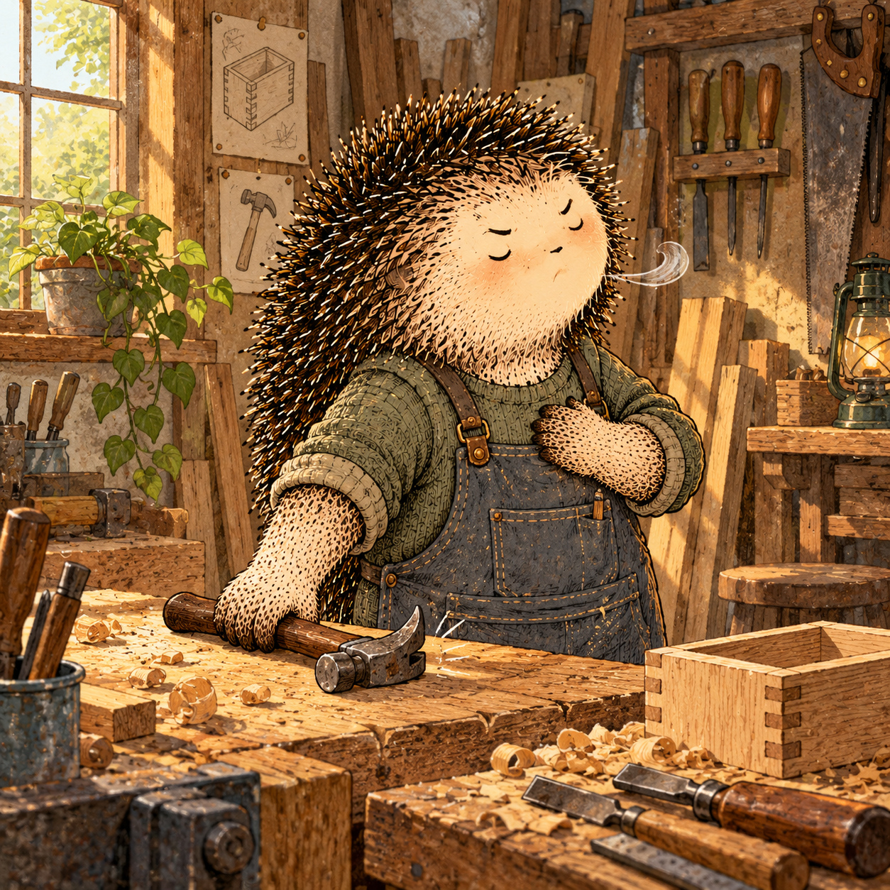A gentle cream-faced, spiky-furred woodland companion exploring Day 123: Anger