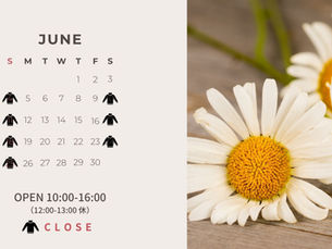 6月のナックとショップのお休みはこちら