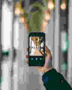 Photo of an arcade taken on a mobile phone