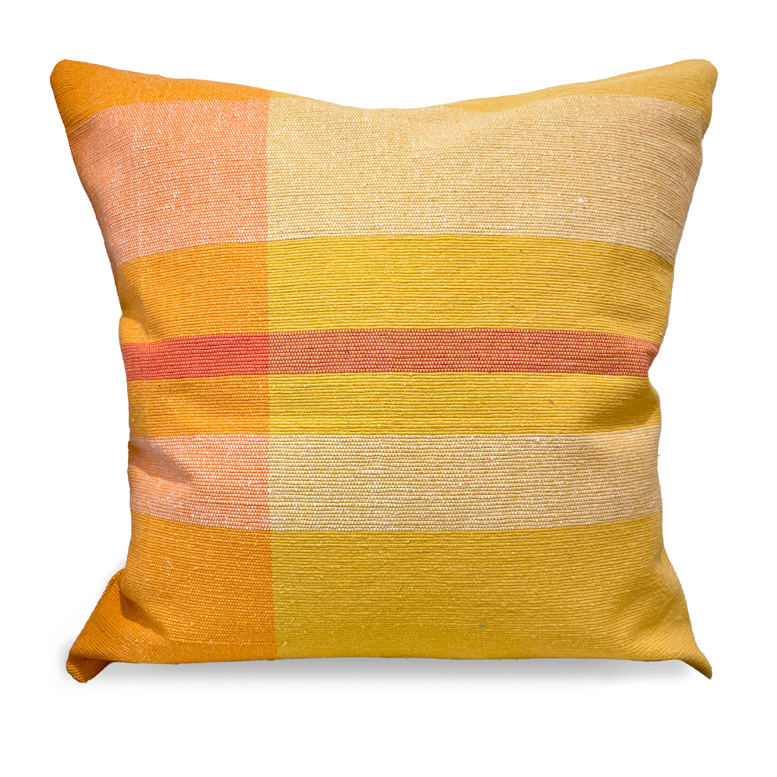 Housse de coussin décorative tissée main