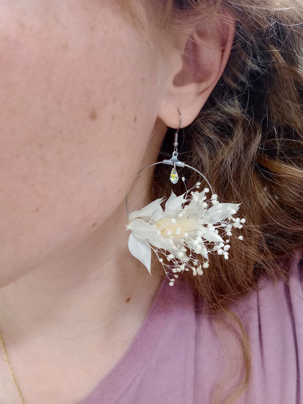 Miniature : Boucles mariée blanc & crême