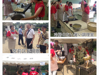 ひえばらキャンプでトン汁炊き出し