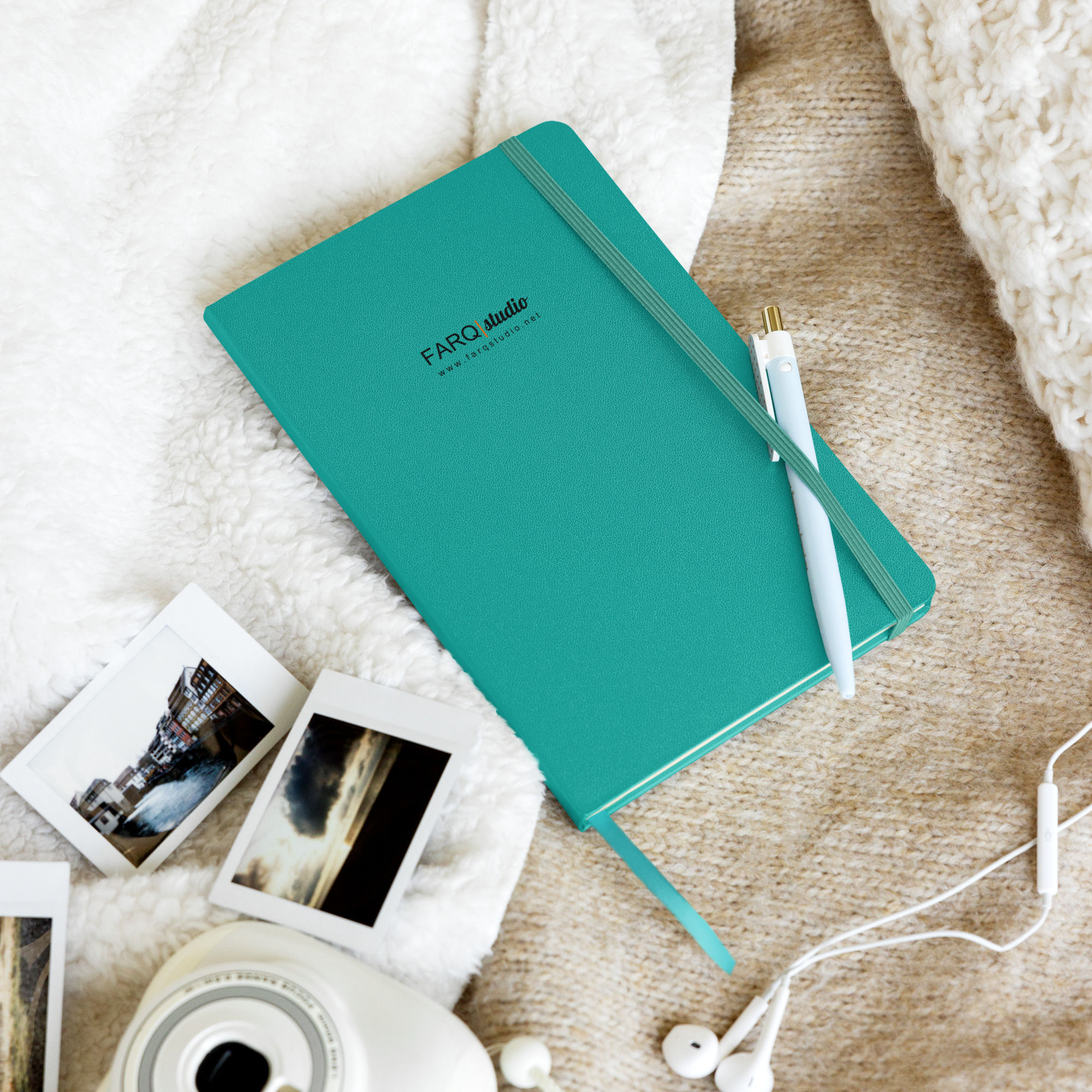 Libreta de viaje turquesa de tapa dura