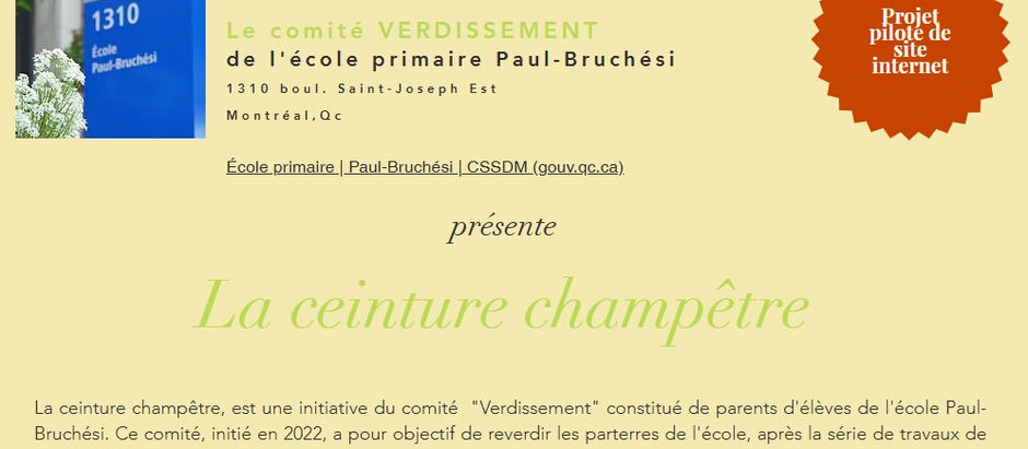 Création d'un site internet valorisant la "Ceinture champêtre" de l'école primaire Paul-Bruchési