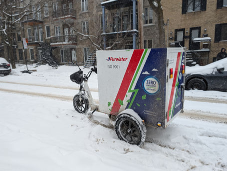 La livraison par tricycle cargo en hiver à Montréal !