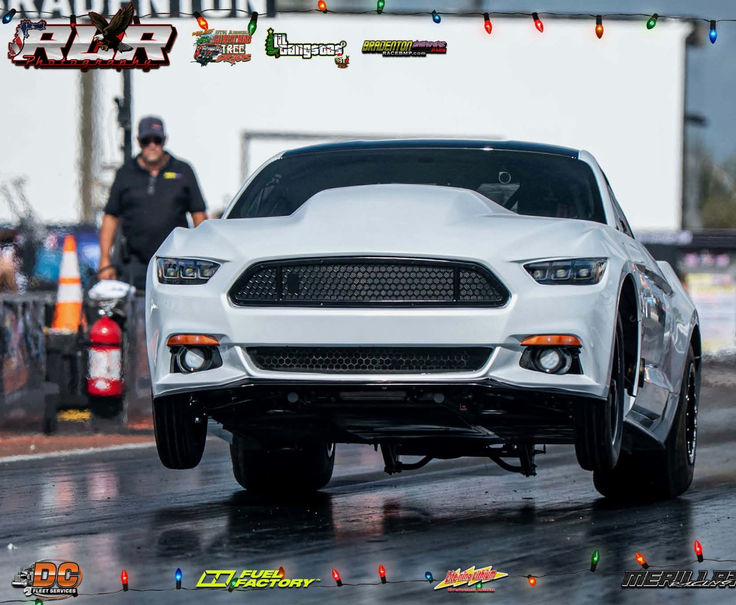 Reddi Whip Mustang at the drag strip