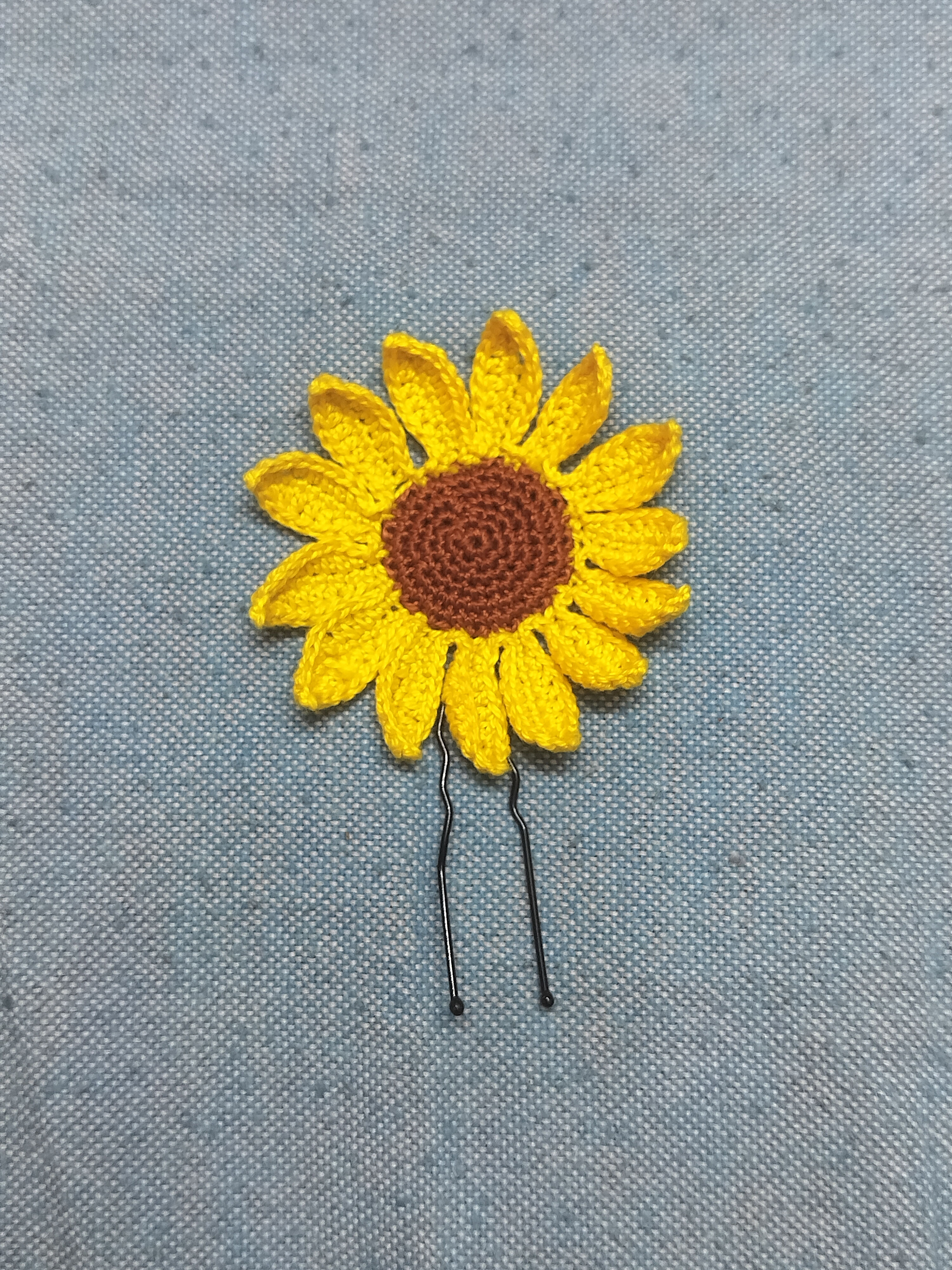 handmade Crochet sunflower hair joodapin, crochet sunflower hair accessories