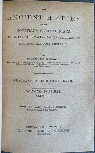 Rollin's Ancient History 1729 古書