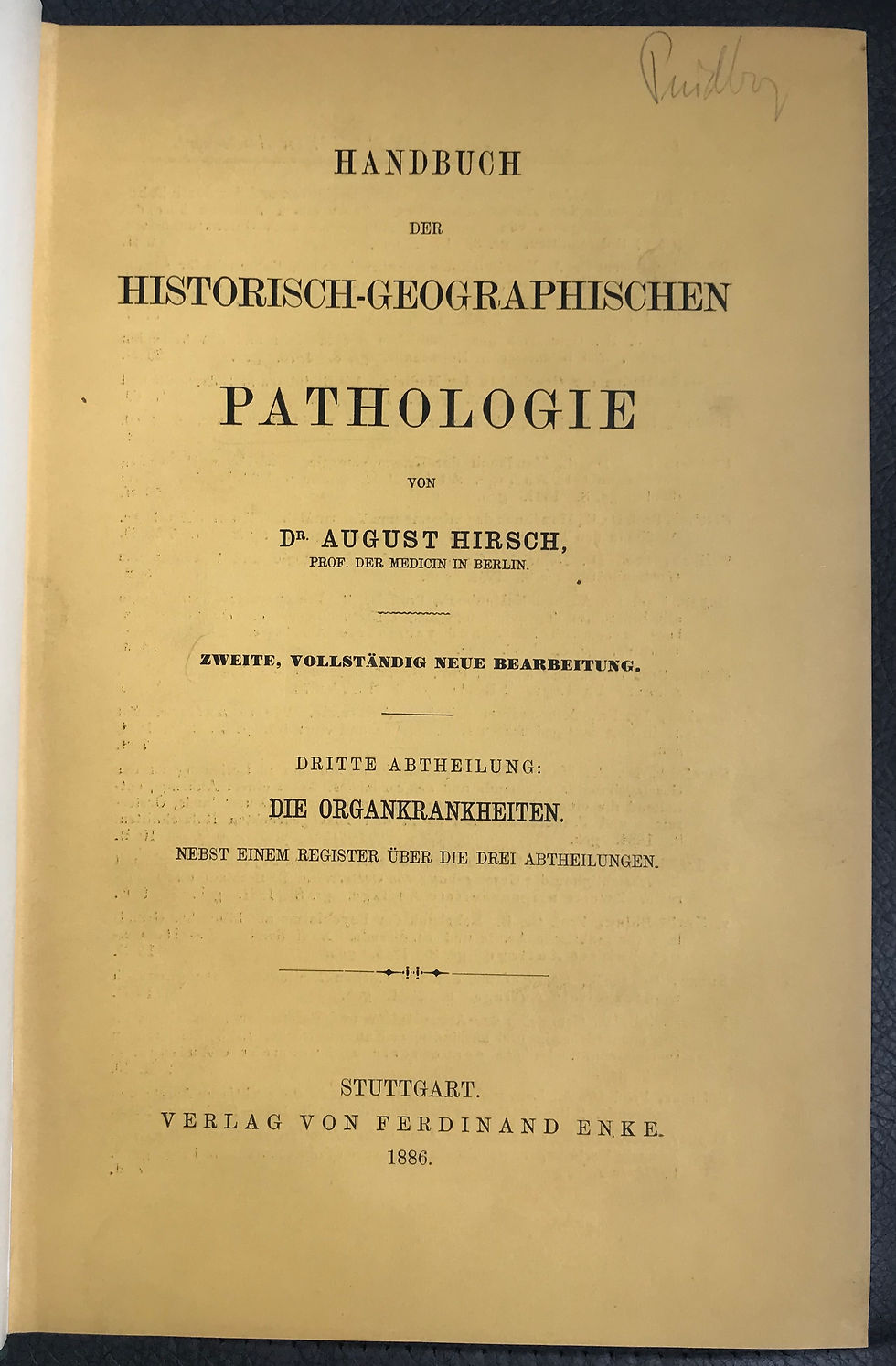 Thumbnail: Hirsch, Handbuch der Historisch-Geographischen Pathologie, 1881 - 1886