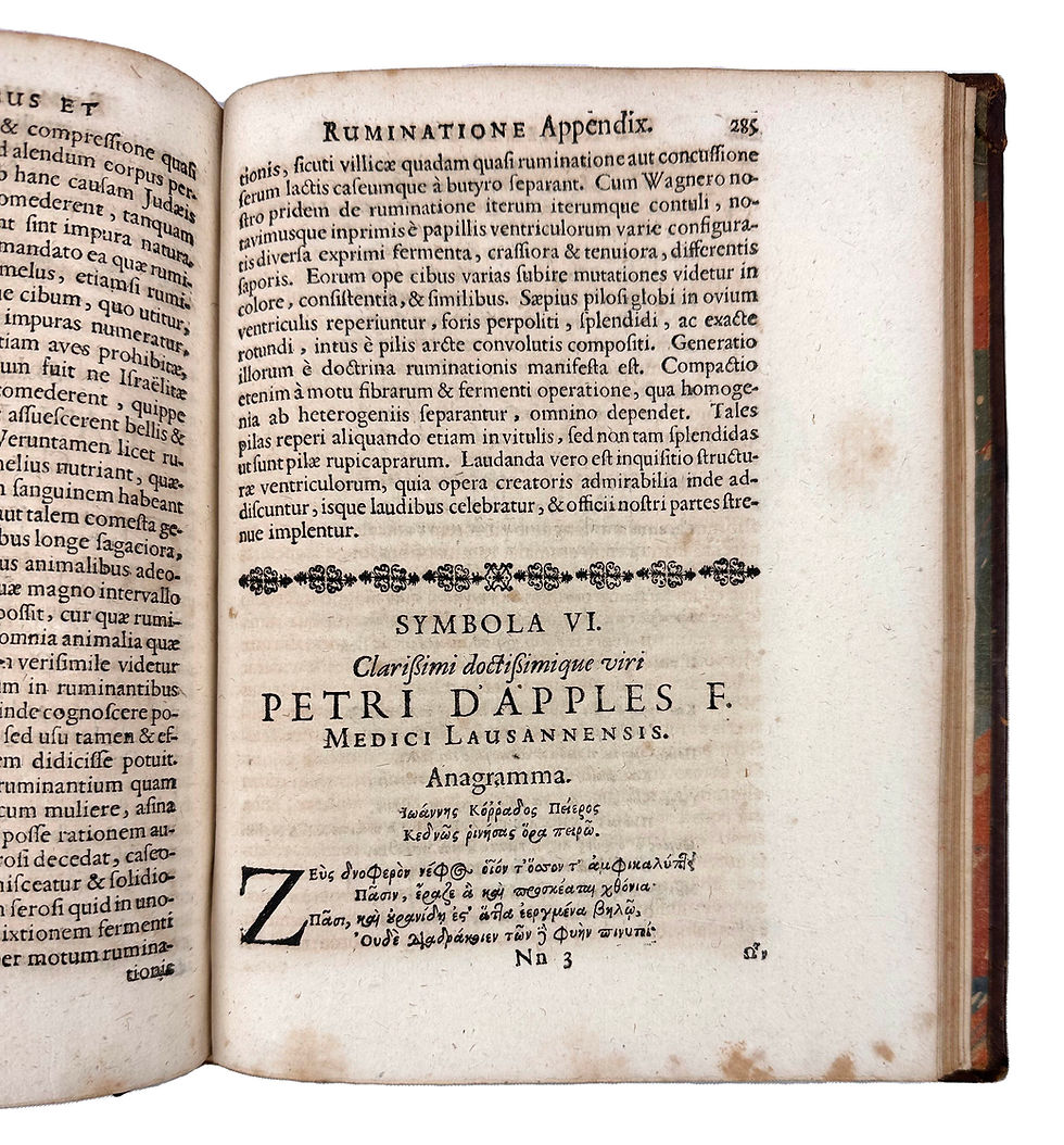 Thumbnail: Peyer, Merycologia sive de Ruminatibus, 1685