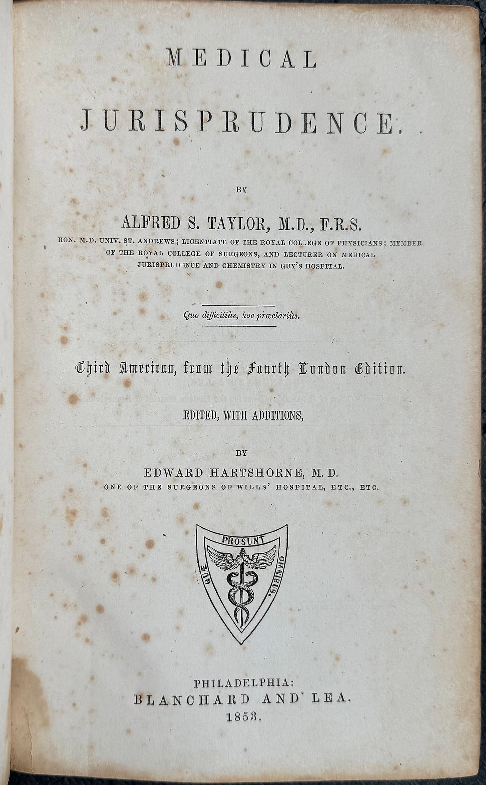 Thumbnail: Taylor, Medical Jurisprudence, 1853