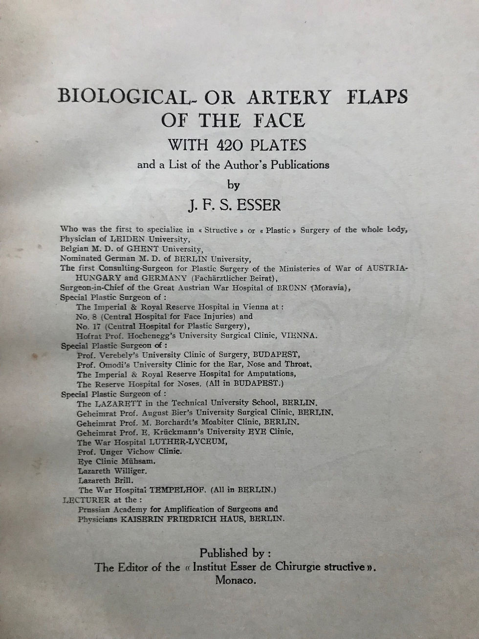 Thumbnail: Esser, Biological Flaps, circa 1928
