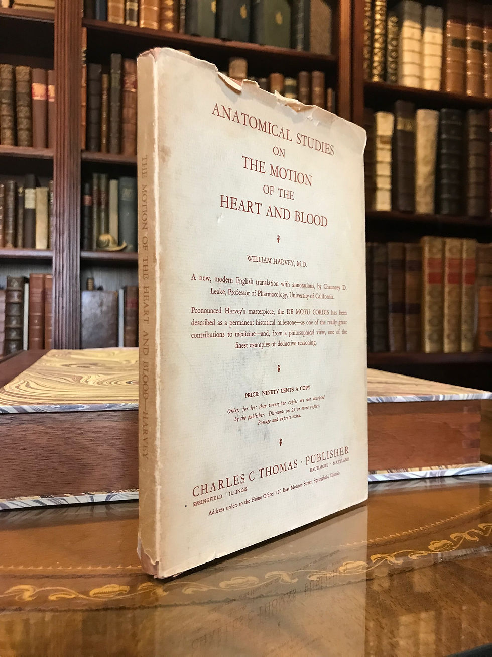 Thumbnail: English translation of De Motu Cordis, Inscribed, Harvey Cushing. Goodrich Copy