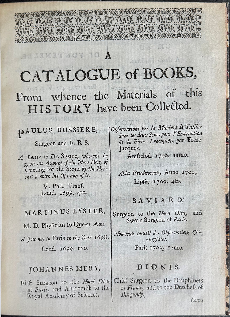 Thumbnail: Douglas, History of the Lateral Operation, 1726
