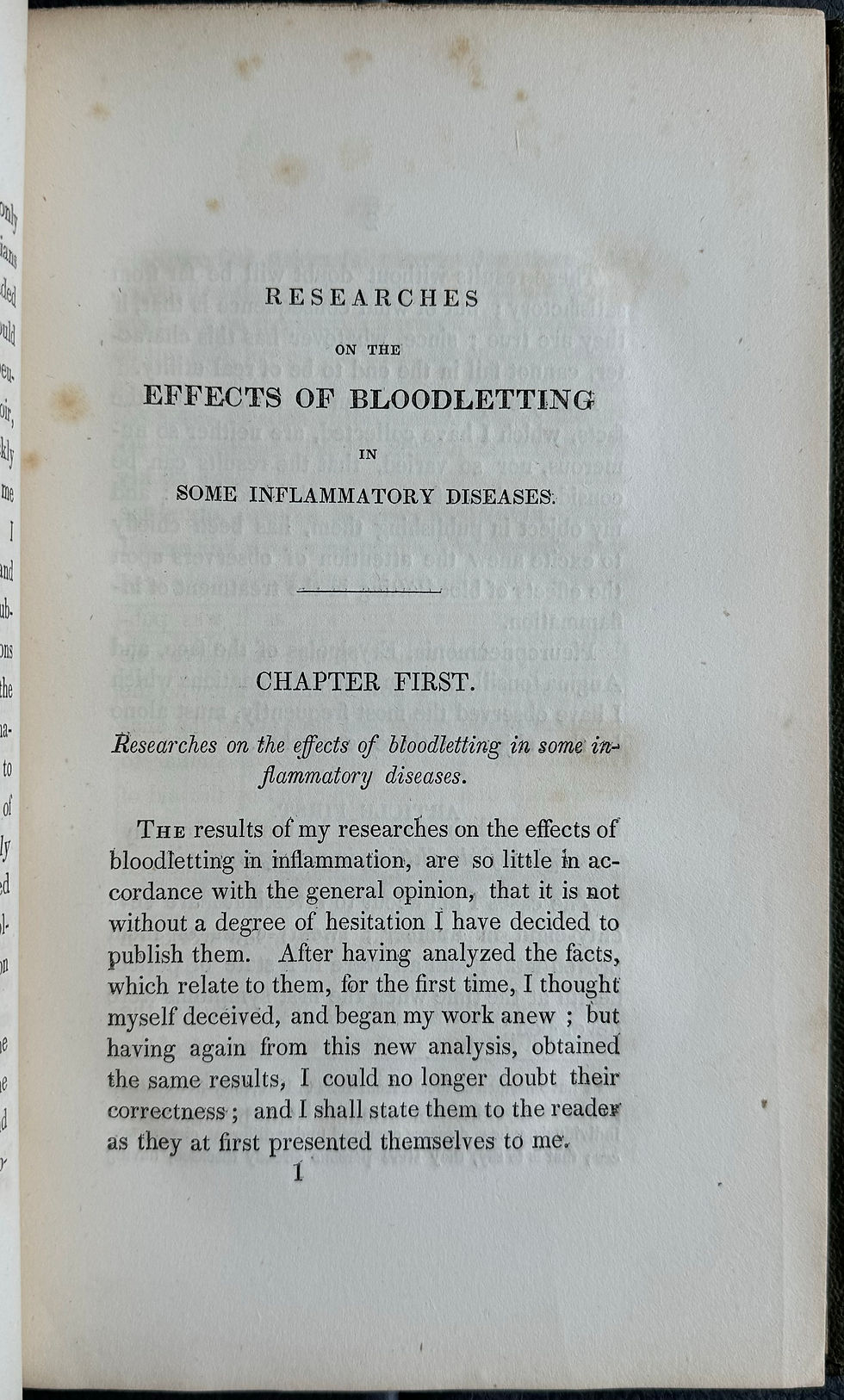 Thumbnail: Louis, Researches on the Effects of Bloodletting, 1836 (first English)