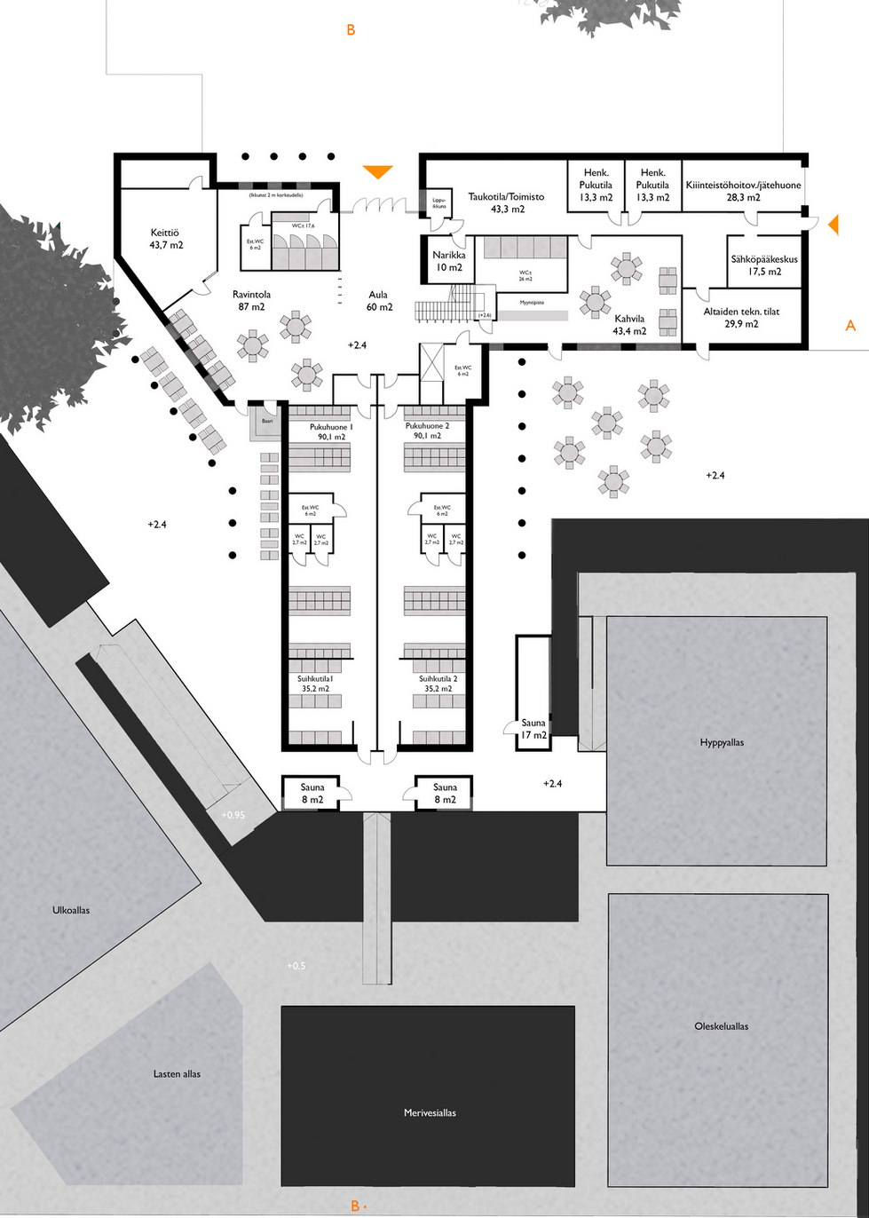 Helsingfors Centrumbad - Ground Floor Plan