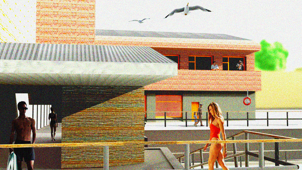 Helsingfors Centrumbad - View from Pools