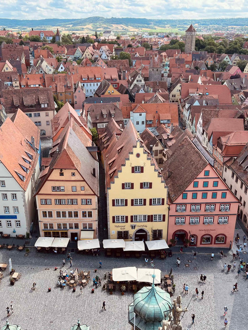 Town Hall tower view Rothenburg od Tauber, Bavaria - Germany