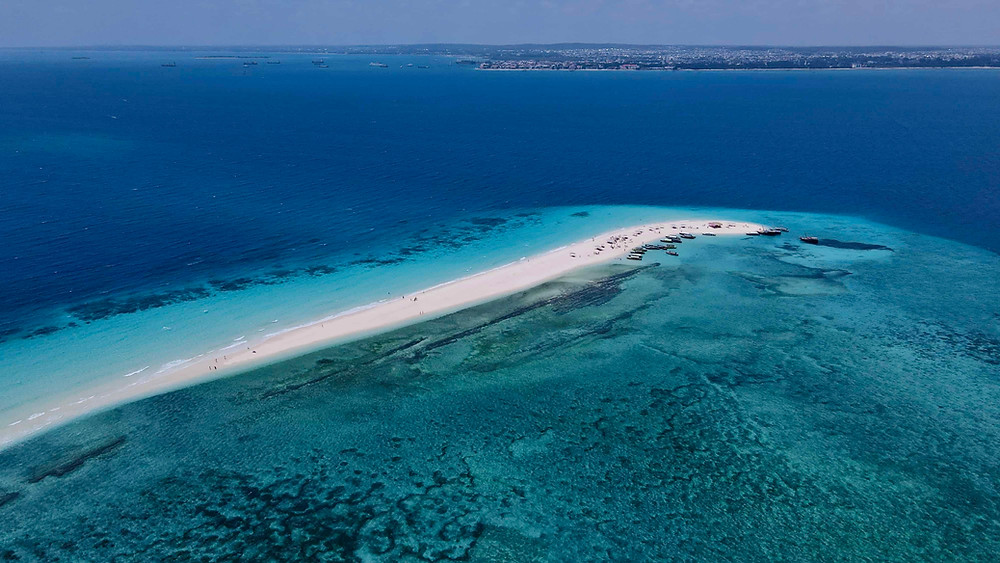 Nakupenda Sandbank - Zanzibar from above