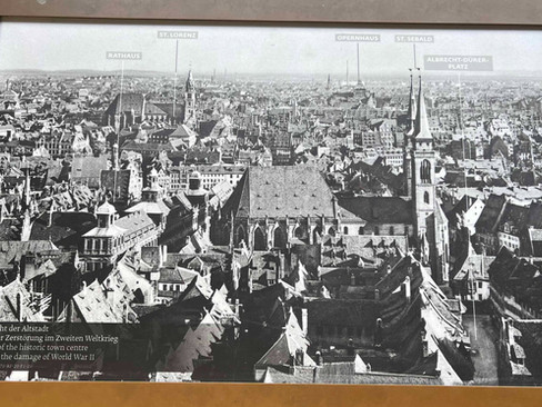 Old view from Sinwell Tower of Nuremberg Castle - Germany
