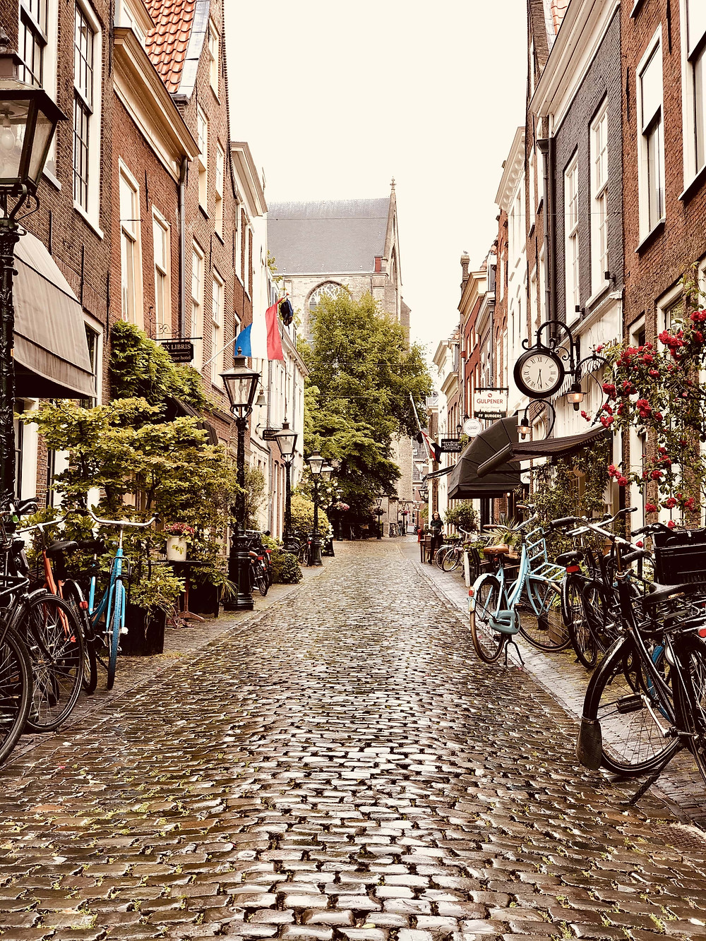 Cobble-stoned streets of Leiden Netherlands citytrip
