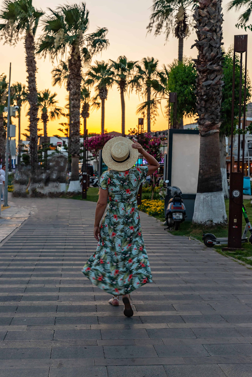 Bodrum boulevard at sunset - Turkey