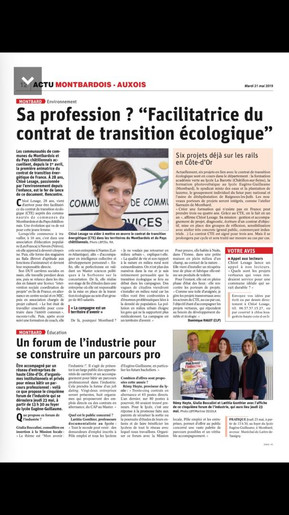 Chloé Lesage Facilitatrice du Contrat de Transition Ecologique Haute Côte d'Or article de journal du Bien Public