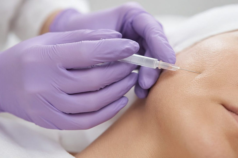 Close-up of dermal filler treatment in a Beautoxology medical aesthetics clinic