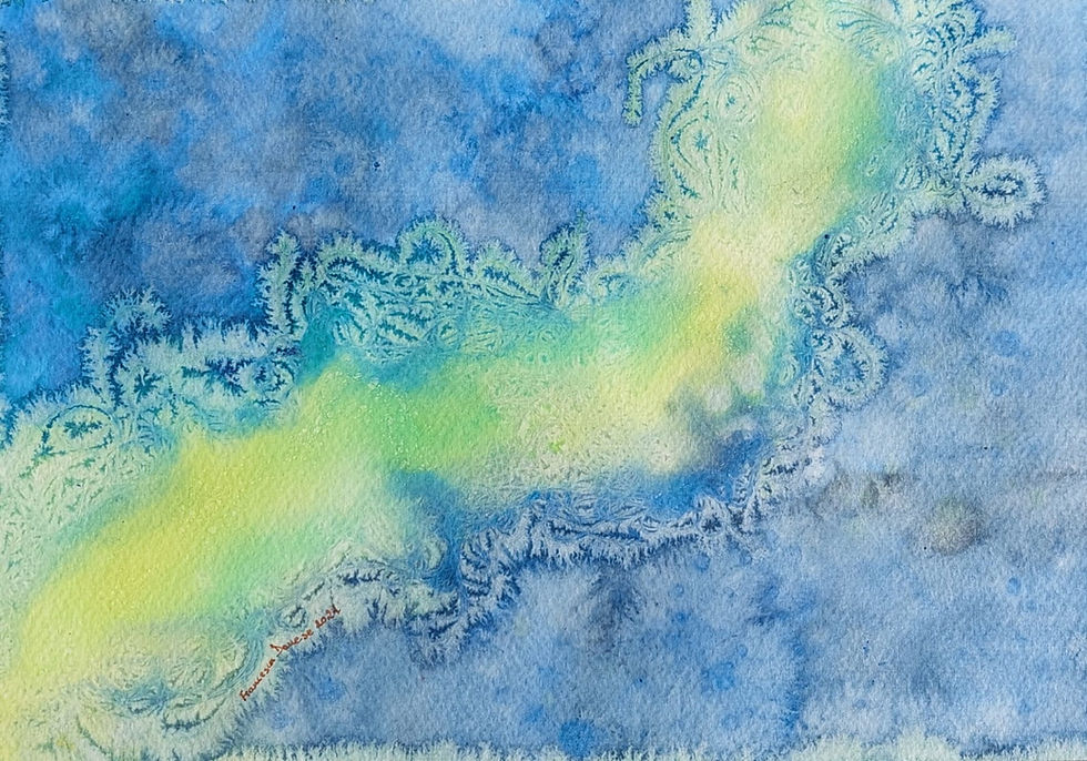 Mulkus - Suite a colori - WATER GREEN, 7° tema. Acquarello su carta, 21x29.7 cm