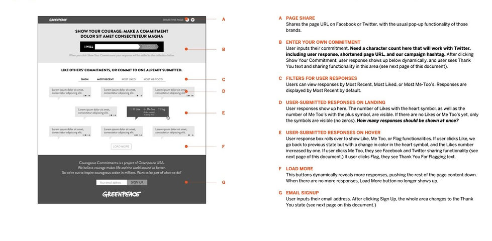Greenpeace Microsite UX