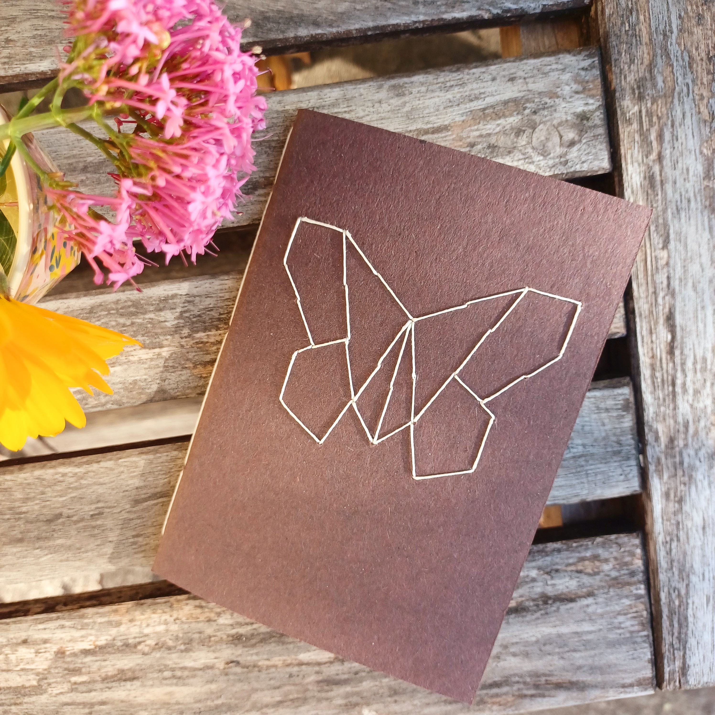 Carnet A6 papillon brodé