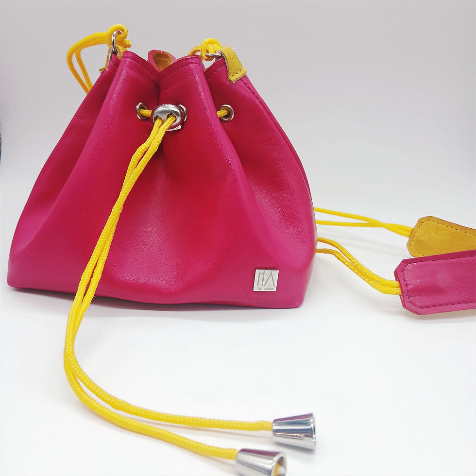 Miniature : sac bourse rose fushia cuir
