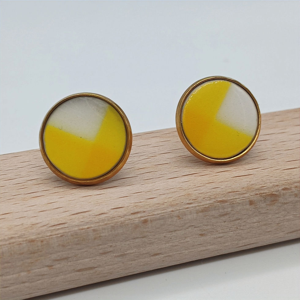 clous oreilles jaune vaisselle