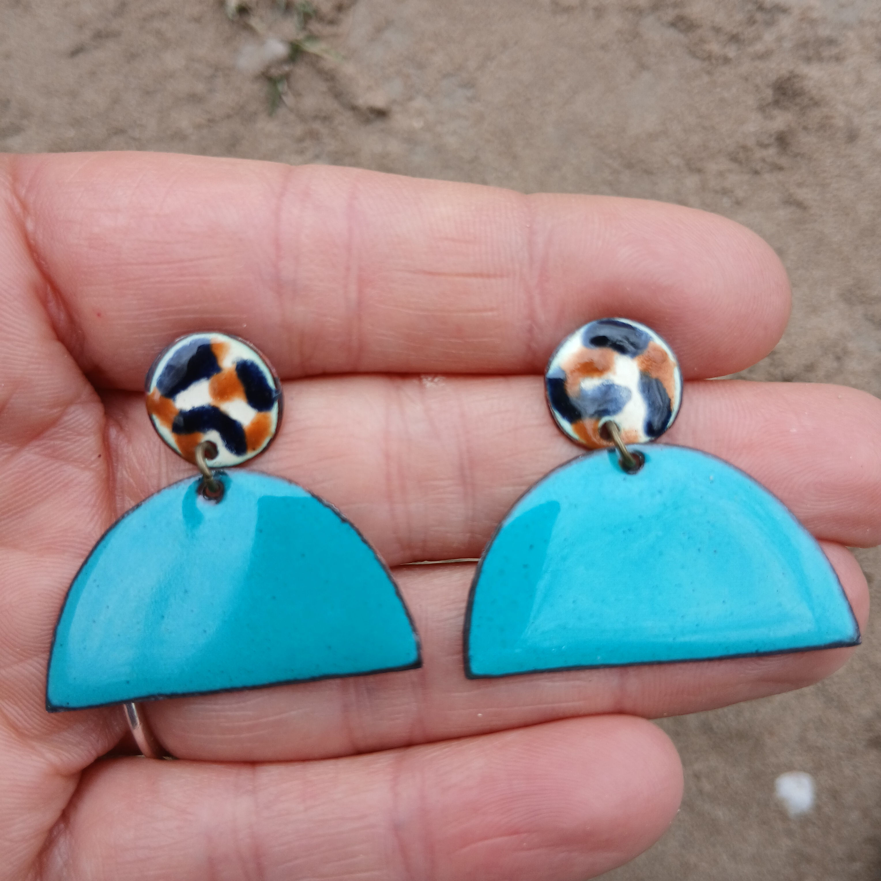 boucles oreilles turquoise léopard