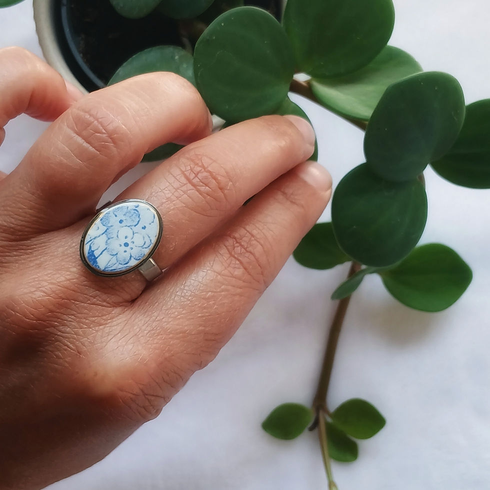 bague bleue vaisselle