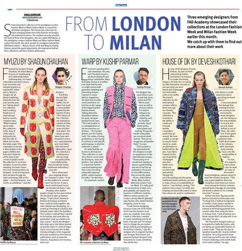 SAKAL TIMES FAD Dubai Fashion School Courses