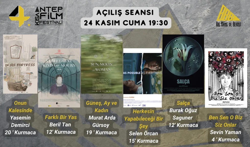 24 Kasım Cuma 19:30 Açılış Töreni ve Film Gösterimi