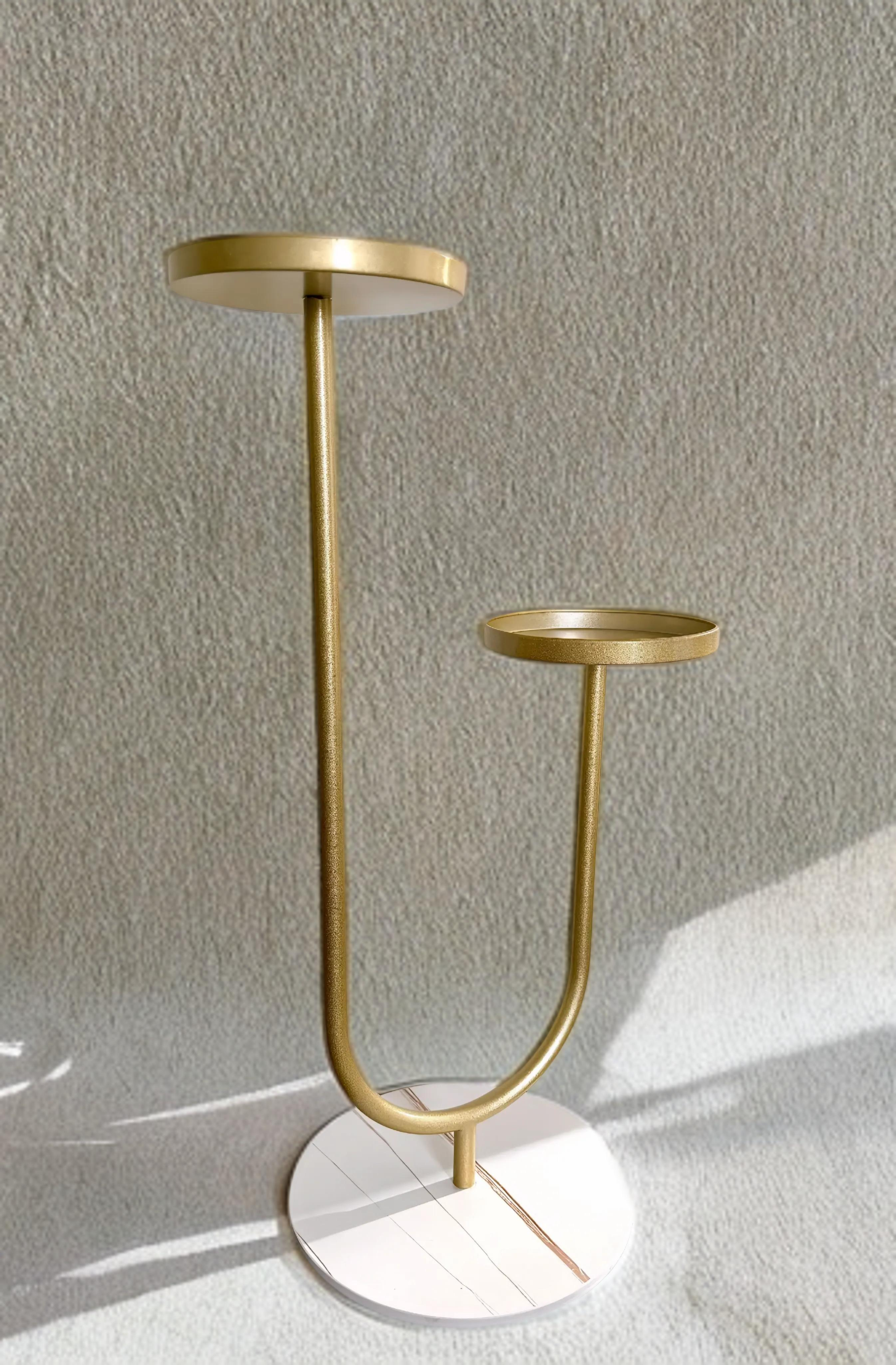 Dual Plant Stand - Gold