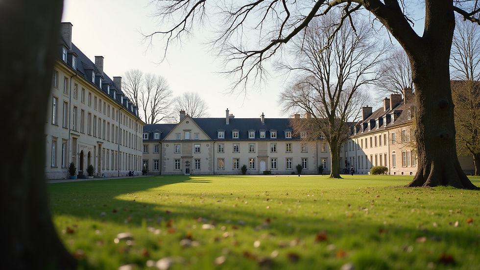 Eye-level view of a university campus in France