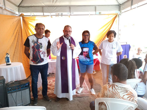 No dia 9 de março, primeiro domingo da quaresma, às 9h, aconteceu uma missa no local onde será construída a Igreja de Santa Dulce, na rua Humberto de Campos.